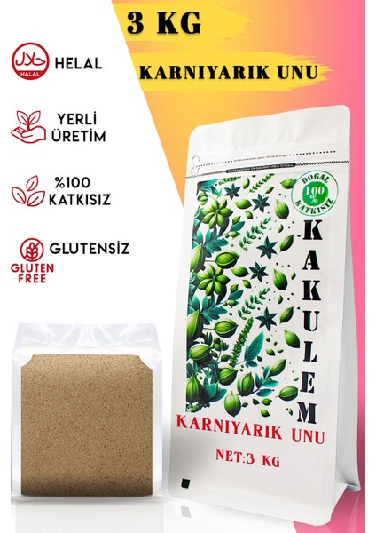 Glutensiz Sertifikalı Karnıyarık Unu Tohum Tozu 3 kg