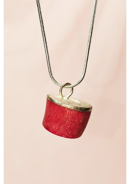 Mercan Doğal Taşı Zincirli El Yapımı Kolye Uç: 1,5 cm Zincir: 20 cm Kutulu fiyatları