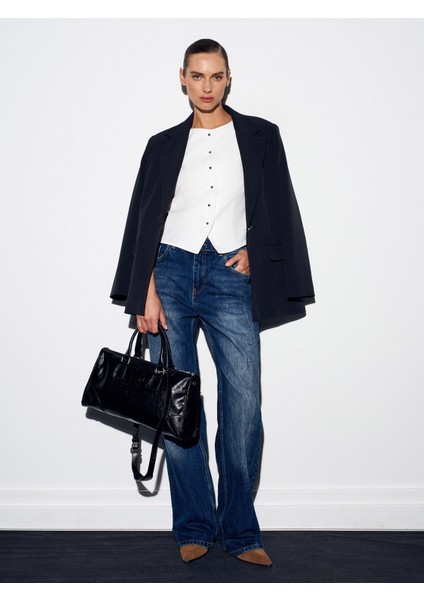 50528 Pens Detaylı Yelek-Beyaz indirimleri