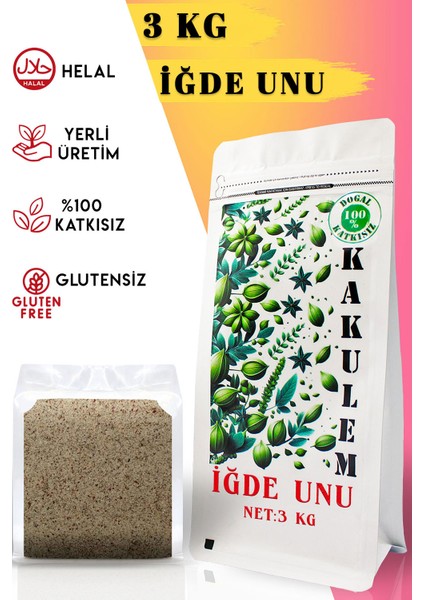 Glutensiz Sertifikalı Iğde ve Çekirdeği Unu Tozu 3 kg