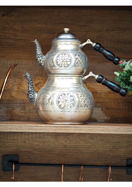 Çaydanlık Takımı Bakır Ağır İşlemeli