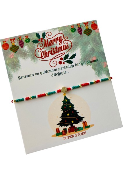 Yılbaşı Christmas Bilekliği Yeni Yıl Hediyesi Minimal Yonca Detaylı Şans Bileklik fiyatları