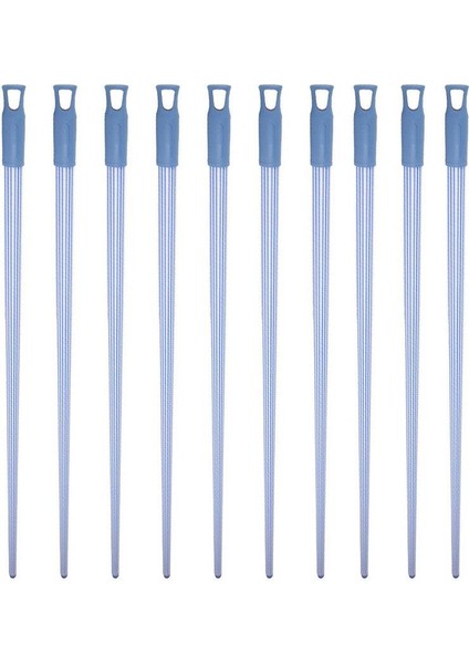 Kaplamalı Alüminyum Metal Vidalı Çizgili Renkli Fırça Faraş Süpürge Çeksil Sap Sapı - 120 Cm. - 10 Adet