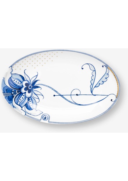 Blue Bird Beyaz Porselen Servis Tabağı 25,5X16,5 cm