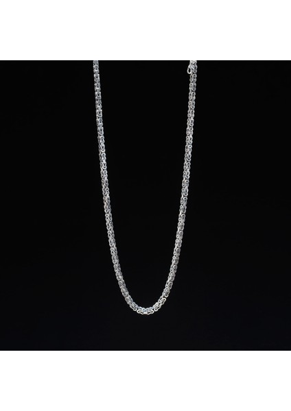 160 Mikron Oksitli Kare Kral Gümüş Zincir modelleri