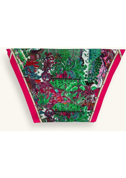 Orman Desenli Üçgen Fuşya Fular fiyatları