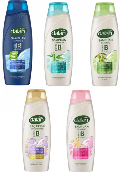 Dalan 4 Çeşit Şampuan & Saç Kremi 5'li Fırsat Paketi 450 ml – Tüm Saçlar Için fiyatları