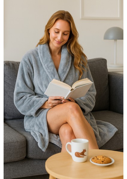 Kişiye Özel 1 Adet Harf Nakışlı Yumuşak Dokulu Polar Sabahlık, Diz Üstü indirimleri