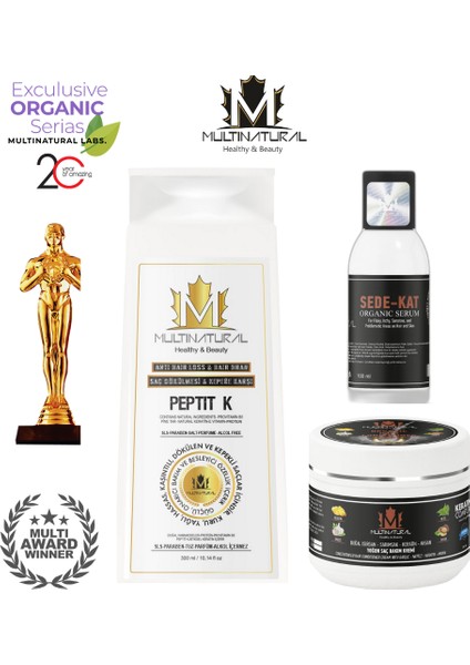 3`lü Set Dermatit & Anti Dandruff Tuzsuz Organik Şampuan Eğzama Şampuanı Pullanmmaa Kaşıntıgiderici Kepekkarşıtı Şampuan+Maske+Losyon