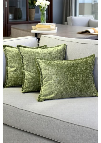 SAFARI-10 Ithal Kadife Dekoratif 3'lü Kırlent Kılıfı Seti – Yumuşak Dokulu Dekoratif Yastık ve Ev Aksesuarı