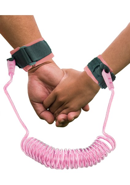 Hac Umre Çocuk Güvenlik Bilekliği Kayıp Önleyici Spiral Kordon - Pembe