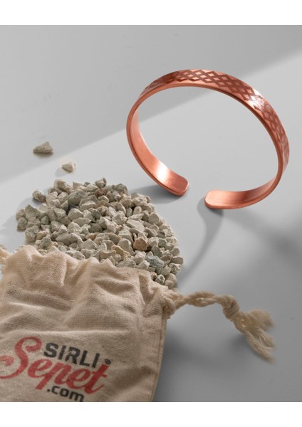 Üçgen Geometri Motifli Bakır Bilezik (Zeolit Taşı) modelleri