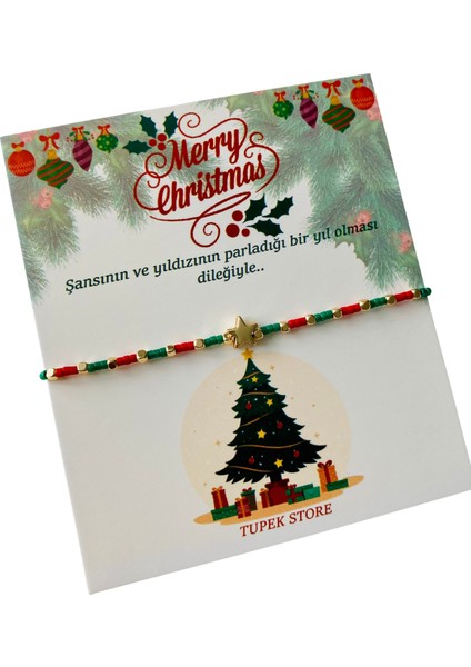 Yılbaşı Christmas Bilekliği Yeni Yıl Hediyesi Yıldız Detaylı Şans Bileklik fiyatları