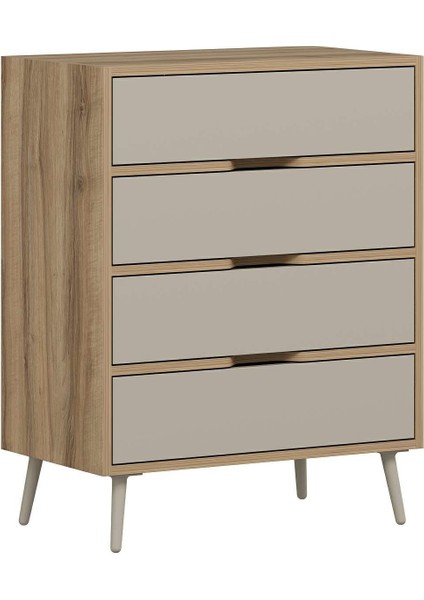 Elina Ayaklı 4 Çekmeceli Şifonyer - Dore/kumtaşı fırsatları