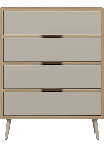 Elina Ayaklı 4 Çekmeceli Şifonyer - Dore/kumtaşı indirimleri