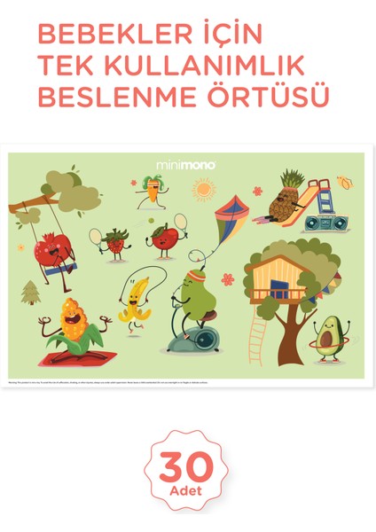 Bebekler Için Tek Kullanımlık Beslenme Örtüsü - 30’lu Paket (30X45 Cm) - Kullan At Placemat fiyatları