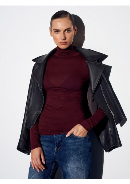 32277 Balıkçı Yaka Kaşmir Bluz-Bordo modelleri