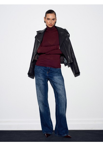 32277 Balıkçı Yaka Kaşmir Bluz-Bordo indirimleri