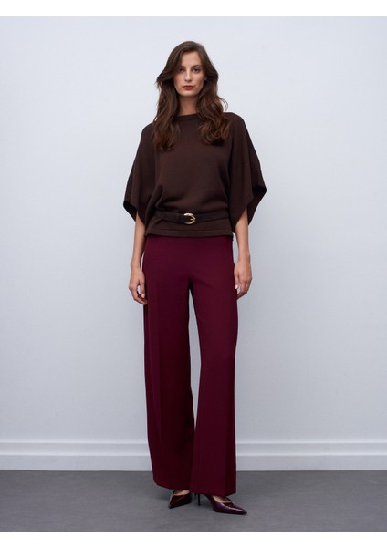 10835 Bisiklet Yaka Yarasa Kol Kazak-Kahve indirimleri