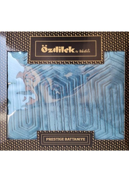 Prestige Kalın Embos Tek Kişilik Battaniye (155X220)-GÖL Mavi