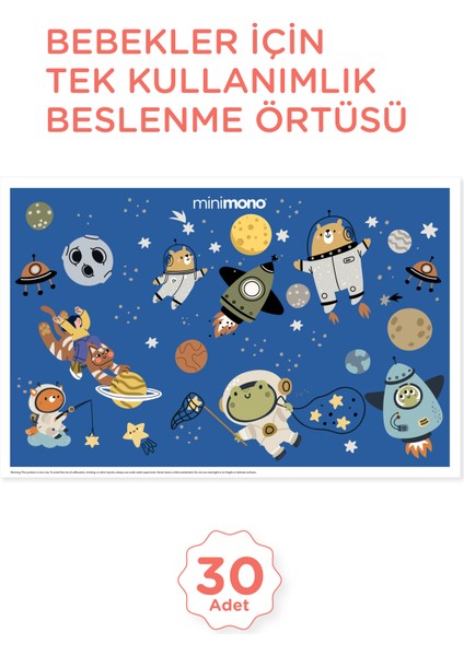 Bebekler Için Tek Kullanımlık Beslenme Örtüsü - 30’lu Paket (30X45 Cm) - Kullan At Placemat fiyatları