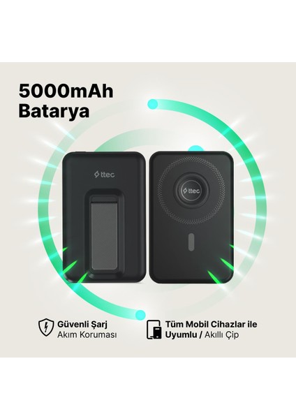 Recharger M 5.000MAH Magsafe Uyumlu Pd 20W Stantlı Kablosuz Taşınabilir Hızlı Şarj Aleti 2BB239 fiyatları