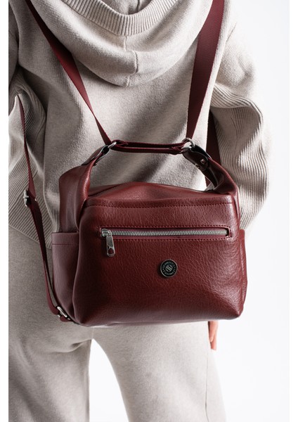 Kadın 4 Bölmeli Suni Yumuşak Deri Omuz ve Sırt Çantası modelleri