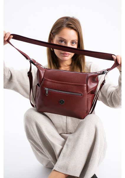 Kadın 4 Bölmeli Suni Yumuşak Deri Omuz ve Sırt Çantası fırsatları