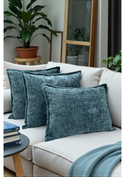 SAFARI-07 Ithal Kadife Dekoratif 3'lü Kırlent Kılıfı Seti – Yumuşak Dokulu Dekoratif Yastık ve Ev Aksesuarı