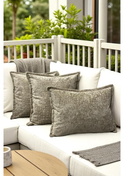 SAFARI-03 Ithal Kadife Dekoratif 3'lü Kırlent Kılıfı Seti – Yumuşak Dokulu Dekoratif Yastık ve Ev Aksesuarı