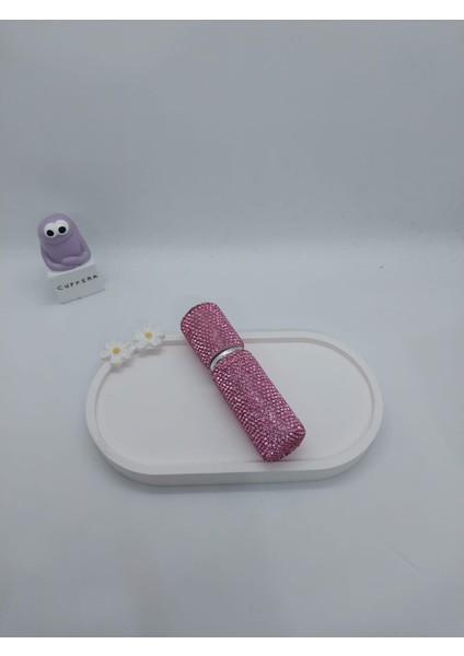 Parıldayan Elmas Işlemeli Mini Doldurulabilir Parfüm Şişesi 10 ml (Pembe) modelleri