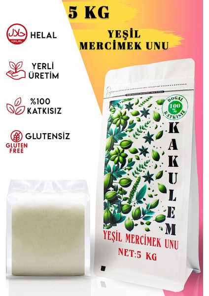 Glutensiz Sertifikalı Yeşil Mercimek Unu 5 kg