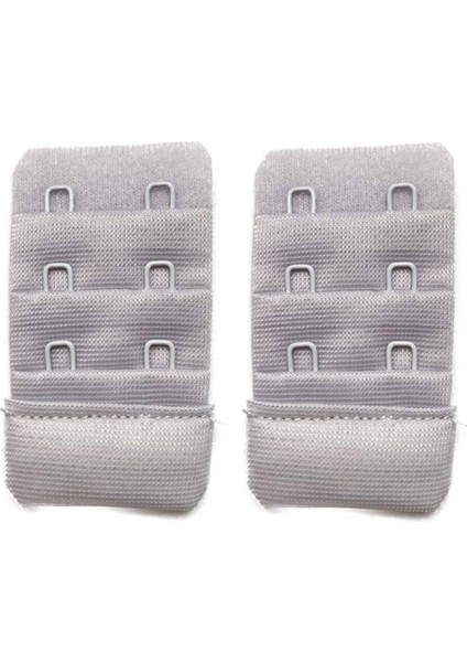 2 Adet Agraf Sütyen Uzatma Kopçası 3 Sıra / 2 Kanca Gri