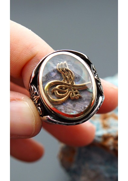 925 Ayar Gümüş Erkek Tuğralı Yüzük SY00087 modelleri