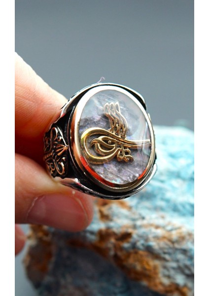 925 Ayar Gümüş Erkek Tuğralı Yüzük SY00087 fırsatları