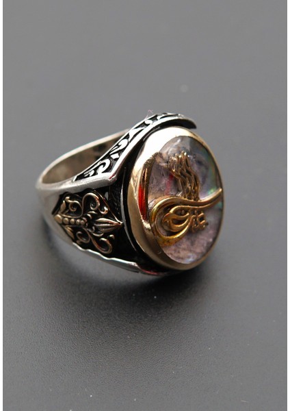 925 Ayar Gümüş Erkek Tuğralı Yüzük SY00087 indirimleri