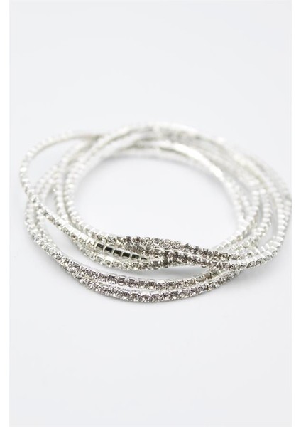 6'lı Lastikli Bileklik - Gümüş