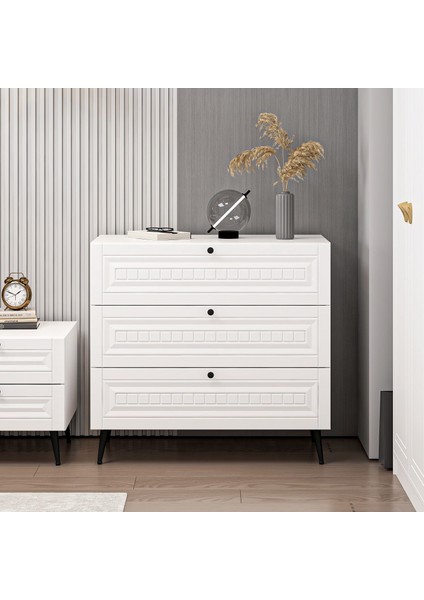 Kale Şifonyer Ilkbahar Beyaz/beyaz