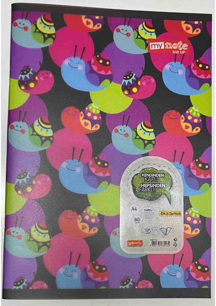 A4 80 Yaprak Kareli Pp Kapak Dikişli Defter