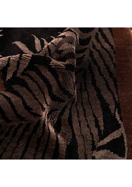 Agkhome Agkhome Elsa El Dokuma Palmiye Siyah Püskül Yün Halı 185X230 cm fırsatları