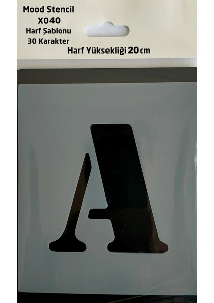 Stencil Harf Boyama Şablonu X040