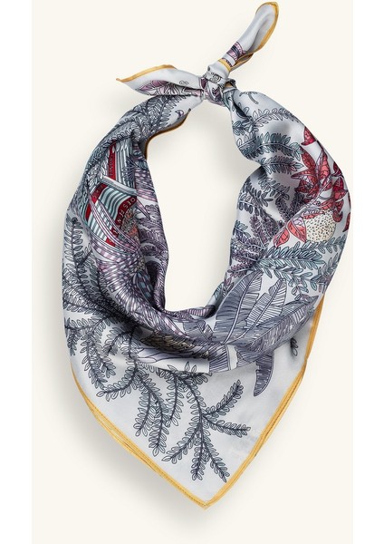 Palmiye Desenli Sarı Fular modelleri