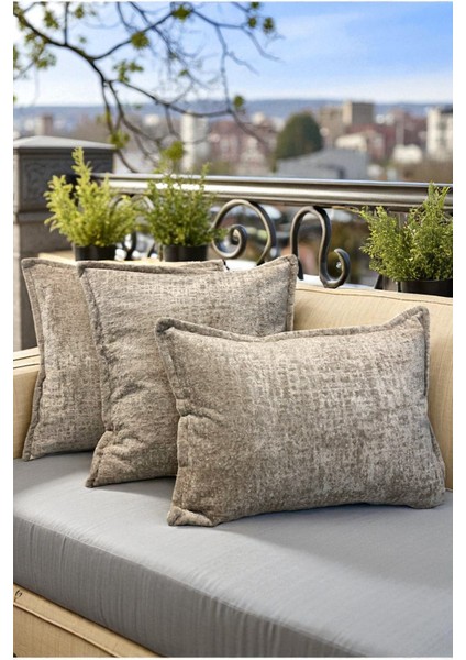 SAFARI-08 Ithal Kadife Dekoratif 3'lü Kırlent Kılıfı Seti – Yumuşak Dokulu Dekoratif Yastık ve Ev Aksesuarı