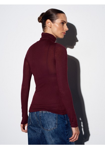 32277 Balıkçı Yaka Kaşmir Bluz-Bordo fiyatları