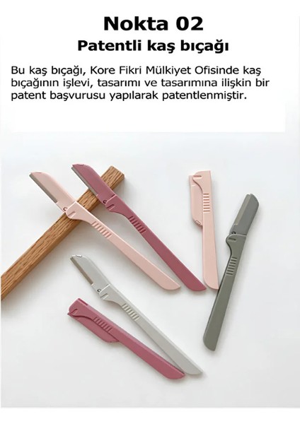 Kaş Yüz Usturası Koyu Pembe Renk Kaş Alma ve Düzenleyici Tek Çift Katlama ve Düz Jilet 3'lü Set modelleri