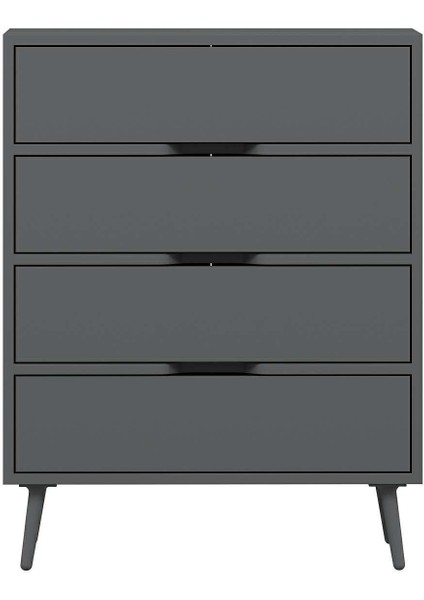 Elina Ayaklı 4 Çekmeceli Şifonyer - Antrasit/antrasit indirimleri