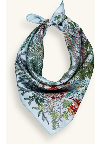 Palmiye Desenli Nil Yeşili Fular modelleri