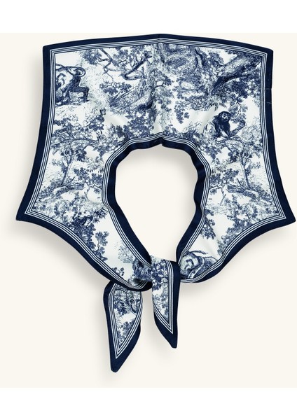 Toile De Jouy 5 Lacivert Yakalık