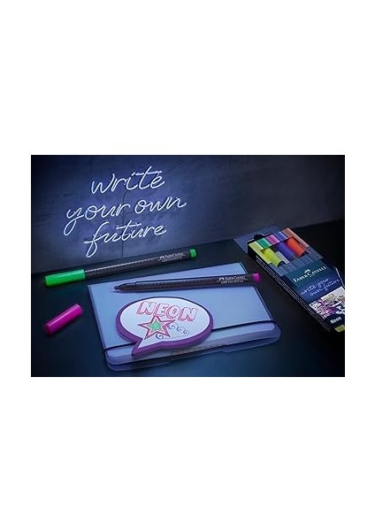 Grip Finepen Ince Keçe Uçlu Kalem Seti, 5’li, Neon Renkler, 0.4 Mm, Metal Destekli, Ergonomik Üçgen Gövde fiyatları