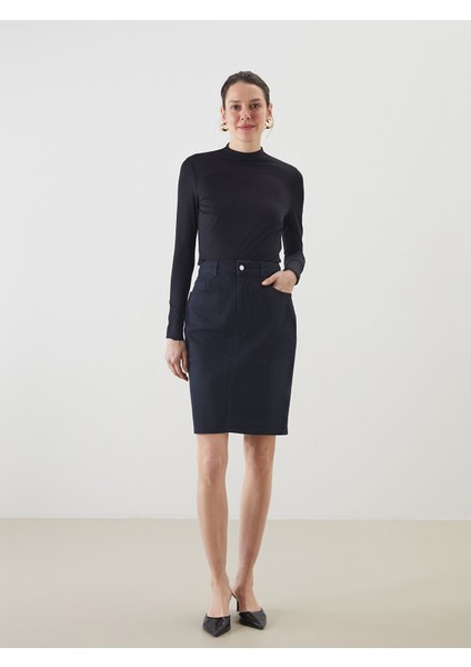 Yeni Sezon Dar Fit Mini Jean Etek